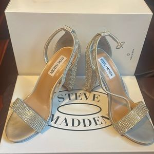 Steve Madden crystal heels, size 7. Worn once for wedding and photos.